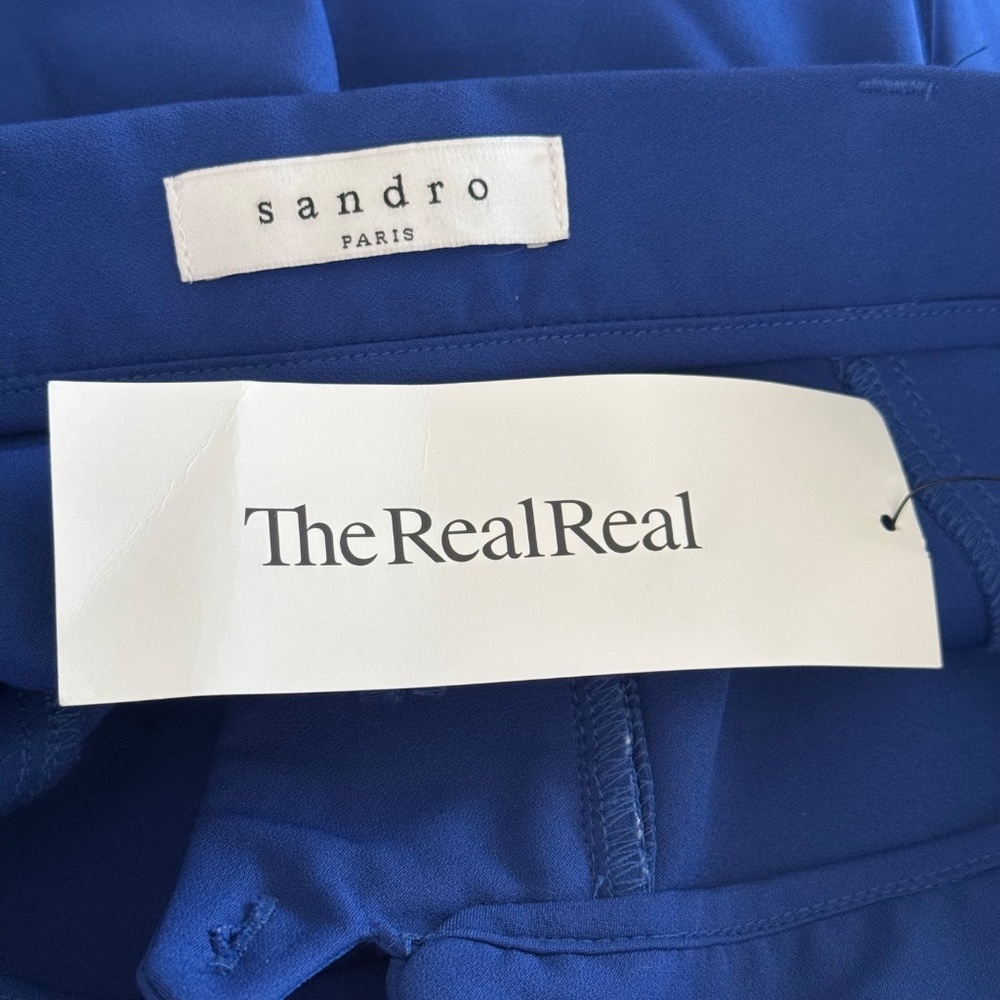 SANDRO PARIS Blue Skinny Ankle Zipper Trouser - Picture 6 of 6